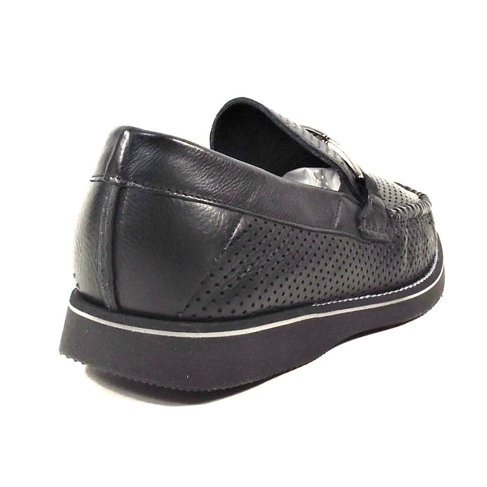 CASADEI 🇮🇹 MEN'S BLACK SOFT LEATHER COMFORT SUMMER LOAFERS - Picture 5 of 6